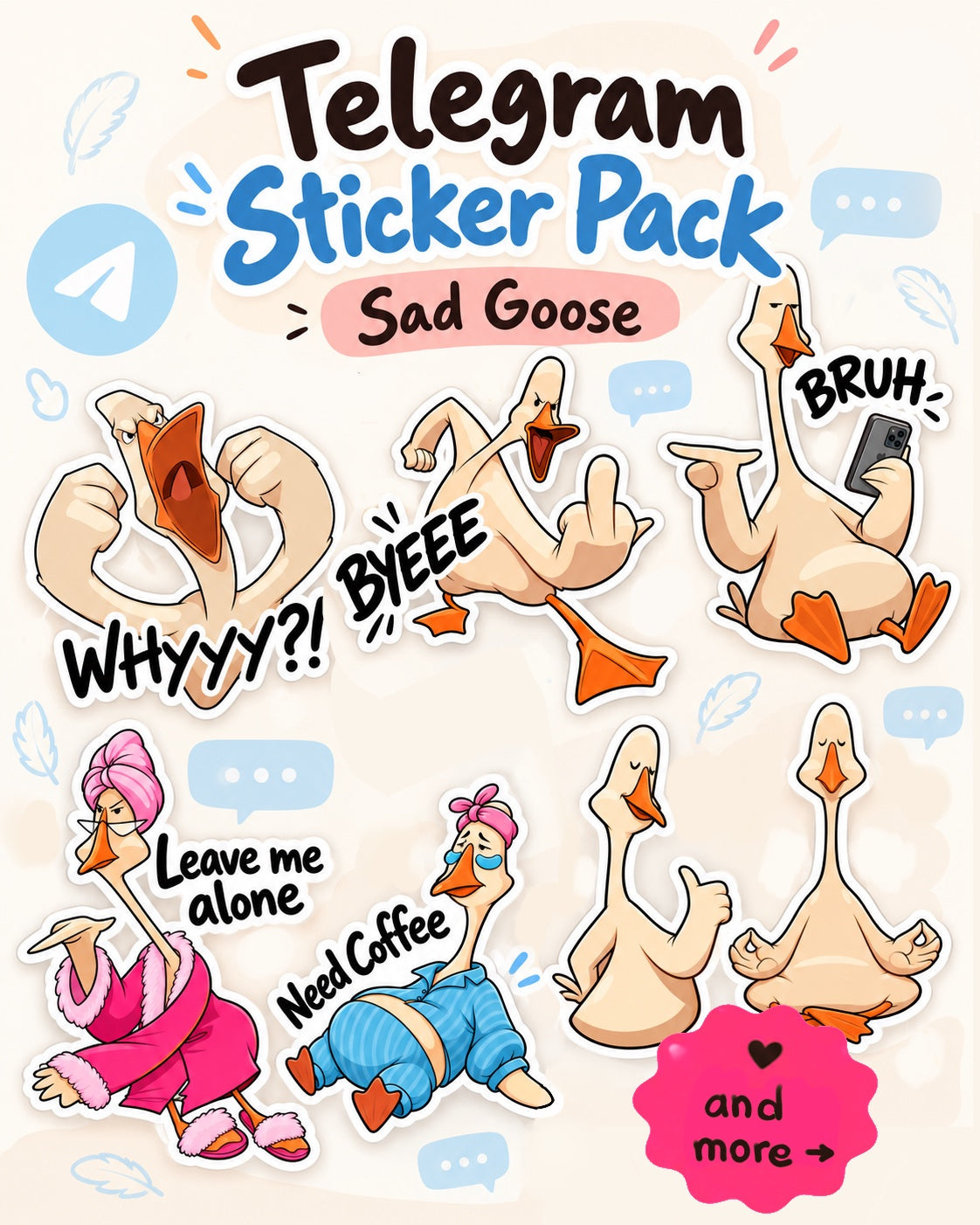 Sticker Bundle Goose Digital stuff – Sad Goose